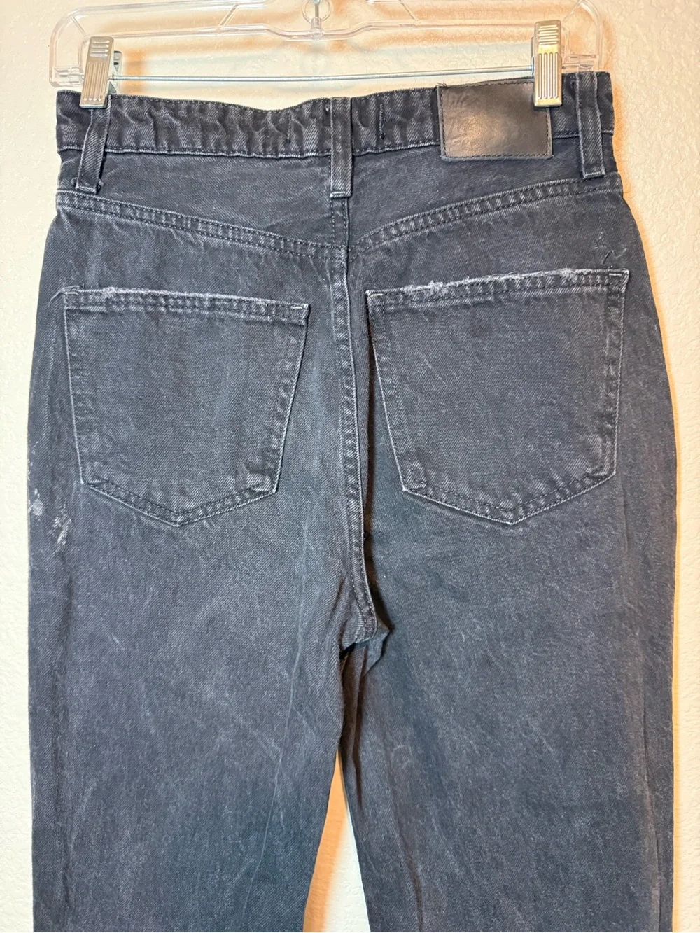 Free People We The Free Distressed Paint Splattered Black Jeans Size 27